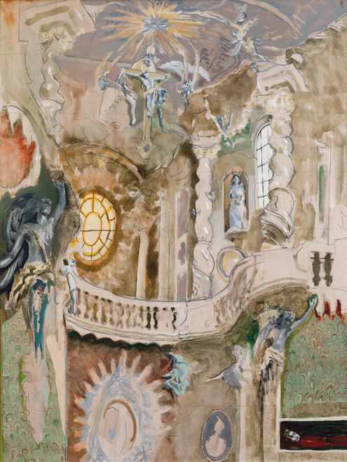 <span class="artist"><strong>Patrick Procktor RA</strong></span>, <span class="title"><em>Interior of St John the Baptist</em>, 1988</span>