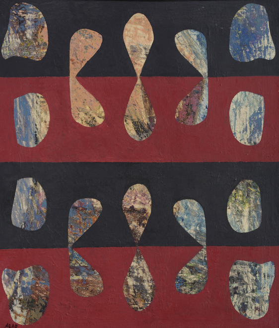 <span class="artist"><strong>Eileen Agar RA</strong></span>, <span class="title"><em>Black and Red</em>, 1965</span>