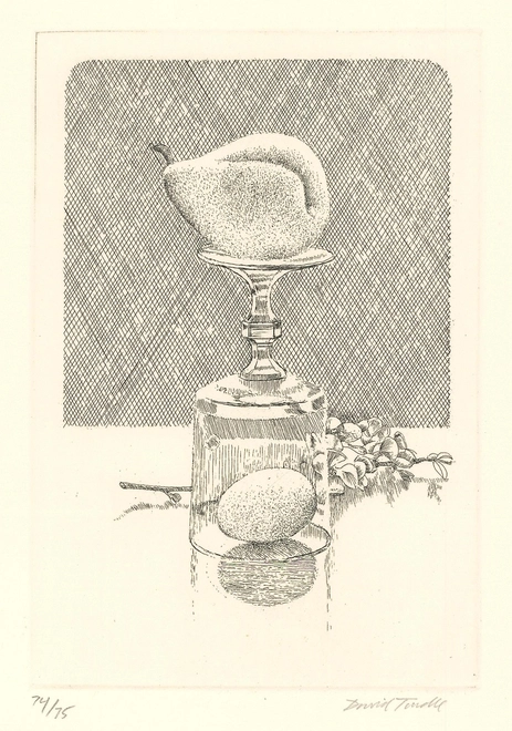 Pear on Upturned Glass