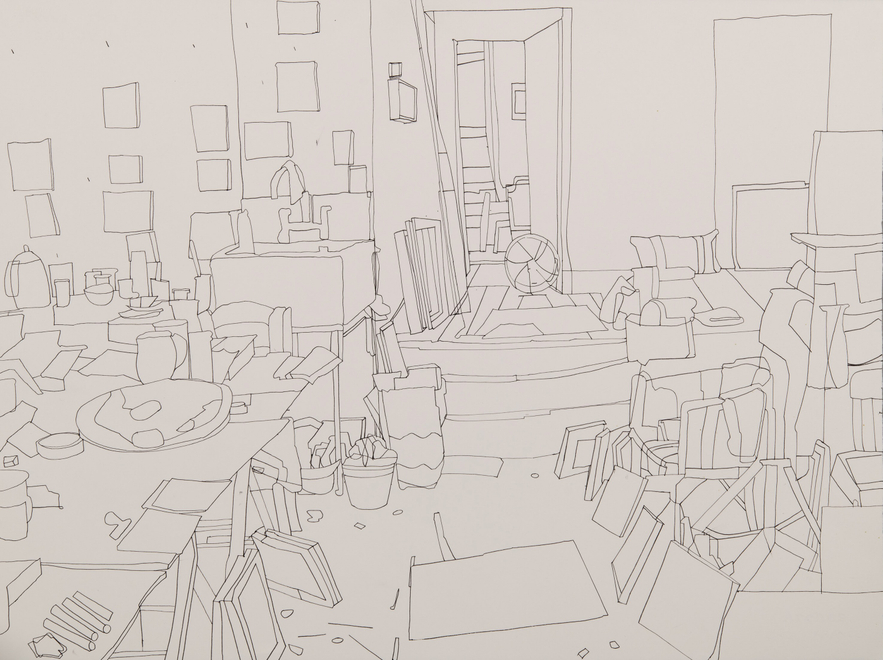 Line Study, Red Studio
