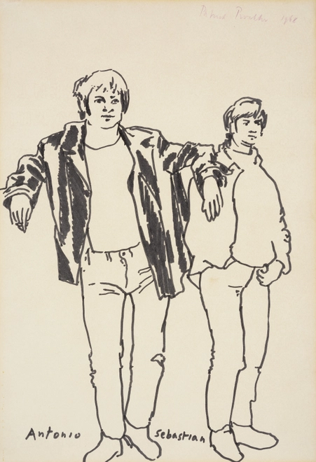 <p><span class="artist"><strong>Patrick Procktor RA</strong></span>, <span class="title"><em>Antonio and Sebastian</em>, 1968</span></p>