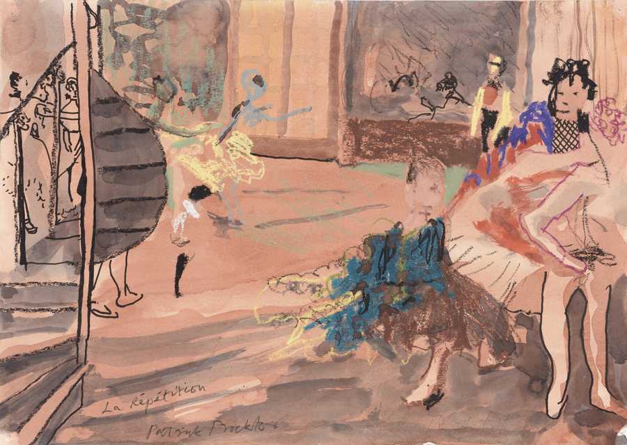 <span class="artist"><strong>Patrick Procktor RA</strong></span>, <span class="title"><em>La Répétition</em>, 2000</span>