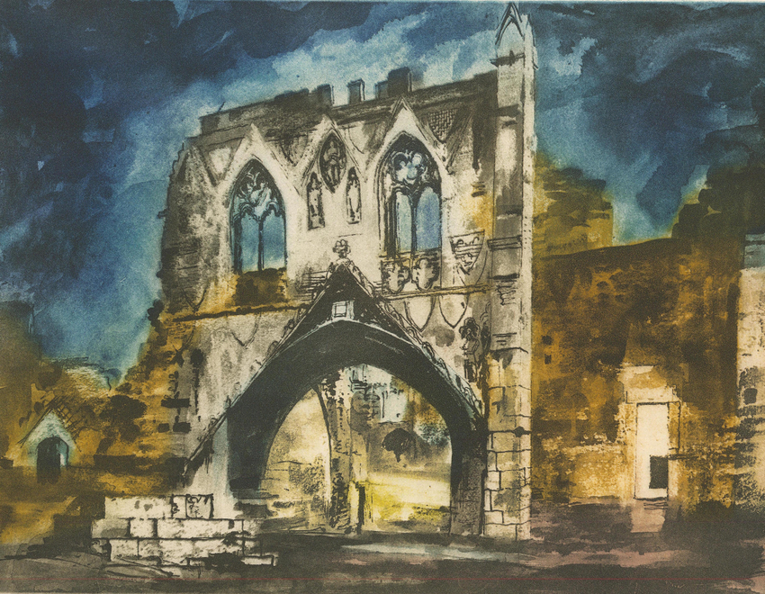 <span class="artist"><strong>John Piper </strong></span>, <span class="title"><em>Kirkham Priory Gateway </em>, 1988</span>