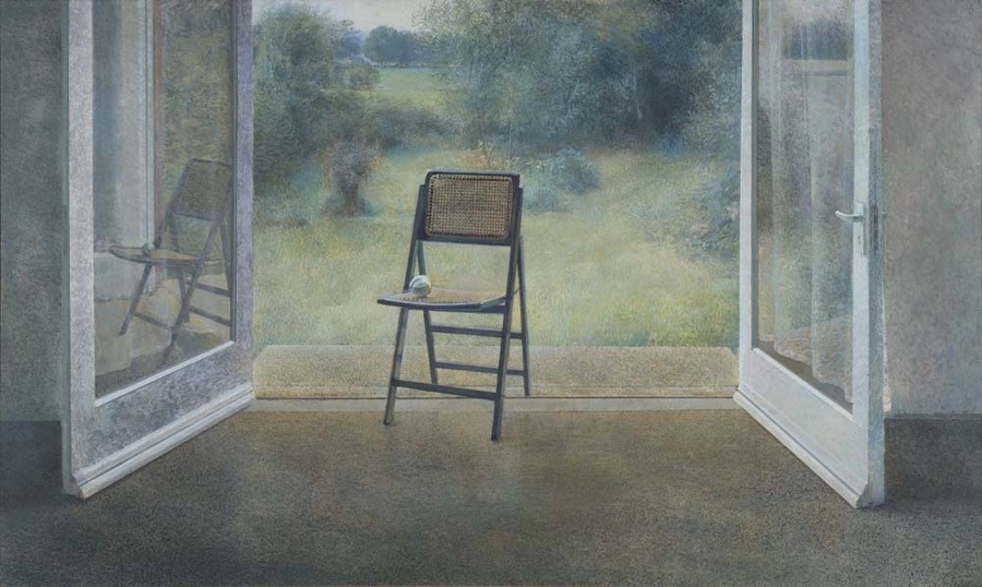 David Tindle RA Baltais Dzidrais, 1979 Egg tempera on board 72 x 121 cm