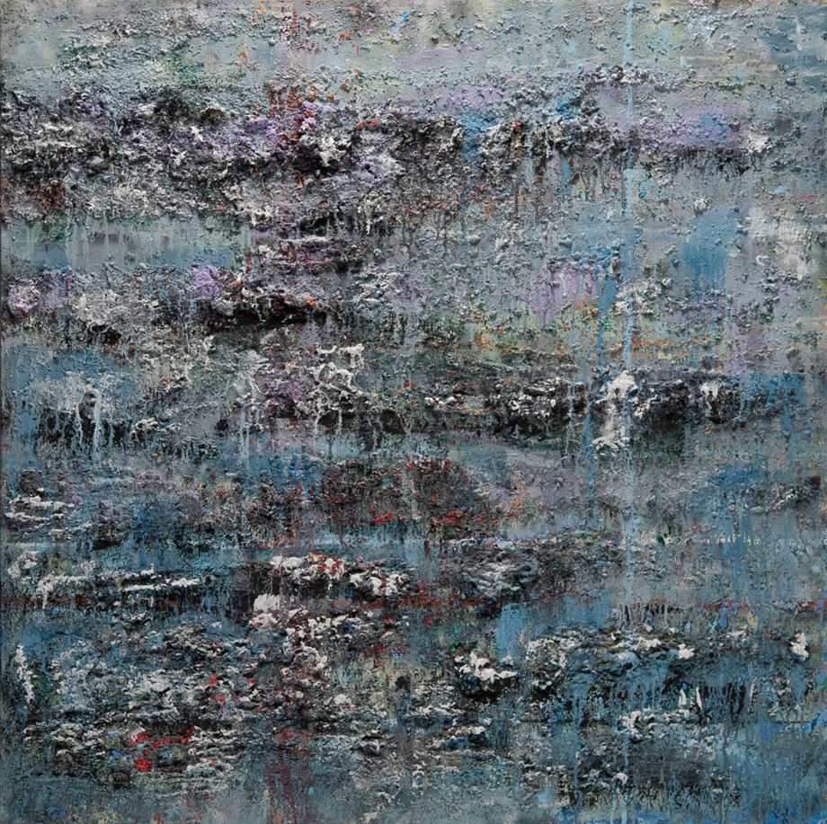 Assi River, 2014 Mixed Media on Canvas 145 x 145 cm