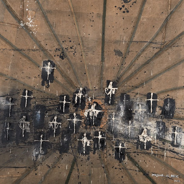 Scarecrows, 2012 Mixed Media on Canvas 180 x 180 cm