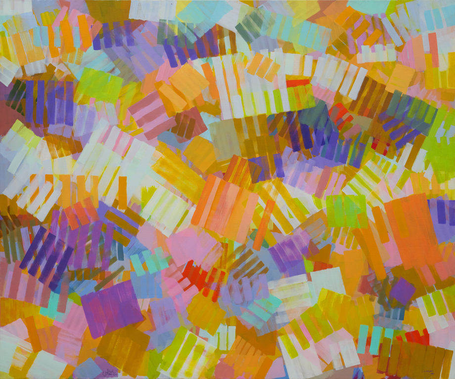 Interpenetrating Transparencies, 2017 Acrylic on canvas 153 x 183 cm