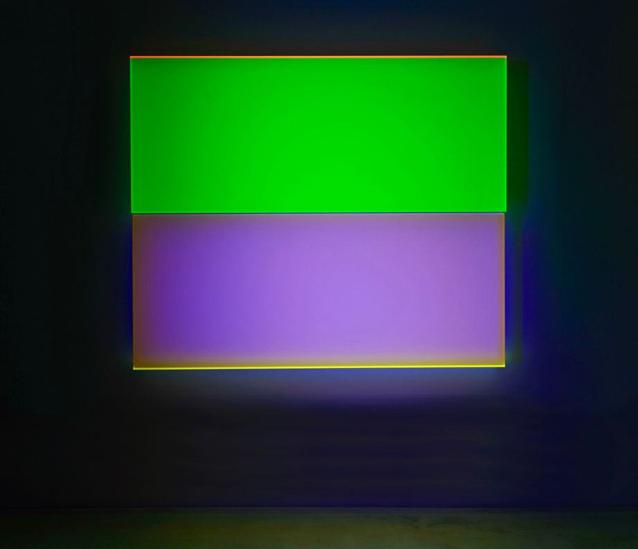 Regine Schumann, color satin green orange two cologne, 2019