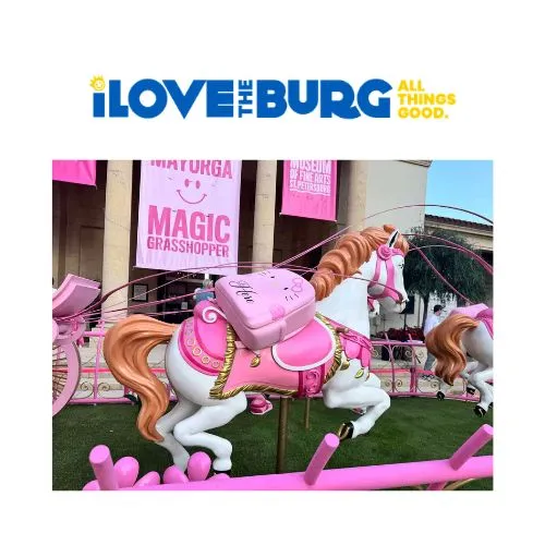 Meet 'Magic Grasshopper,' the massive pink carriage sculpture that just popped up on Beach Drive