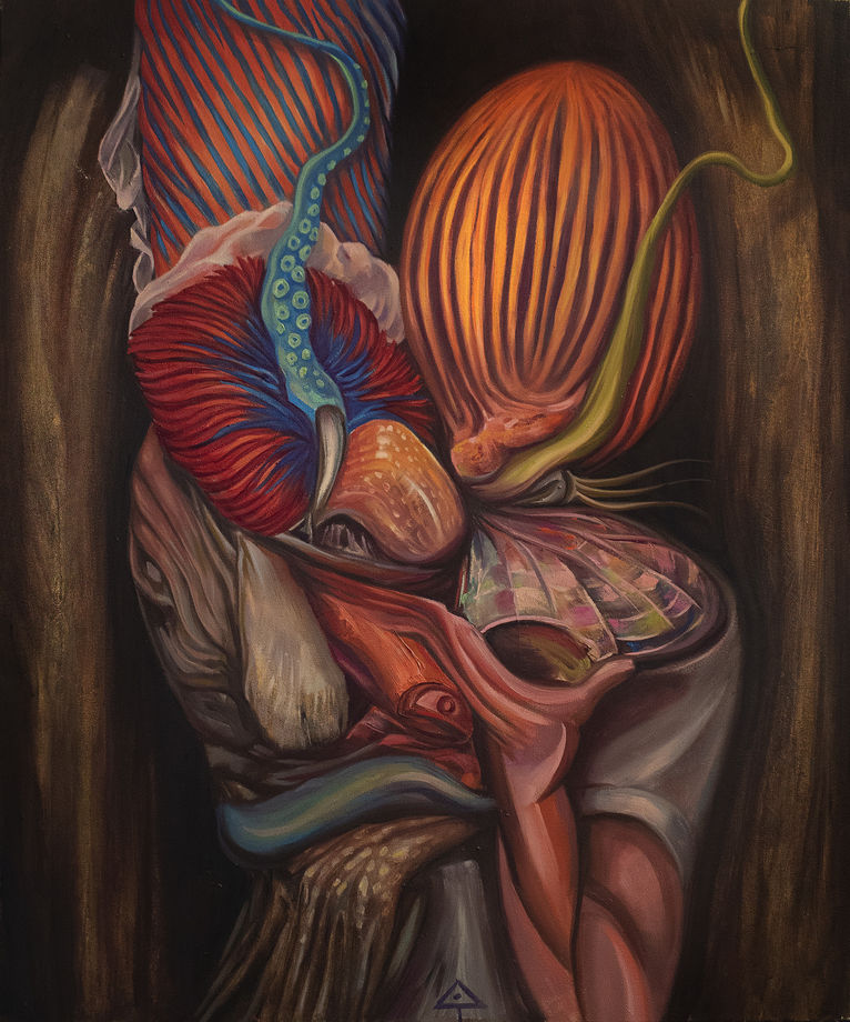 Adrian Isaia Octopose 3, 2022 Oil on canvas 90 x 75 cm Series: Octopose Signed and dated 2022 verso