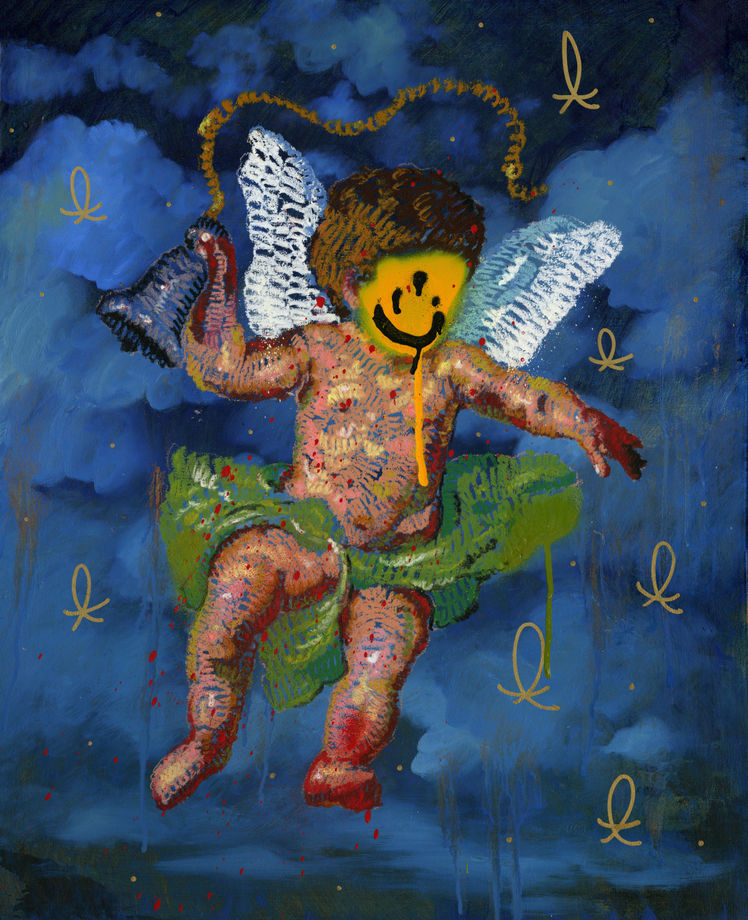 ISAAC PELAYO , Ange Avec Cloche | Hand Embellished Print Limited Edition of 10