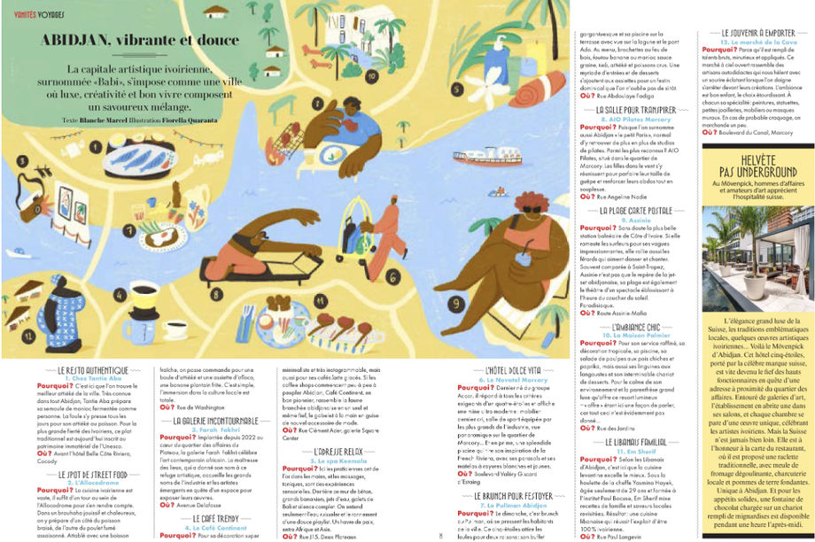 Double-page Abidjan vibrante et douce dans Vanity Fair