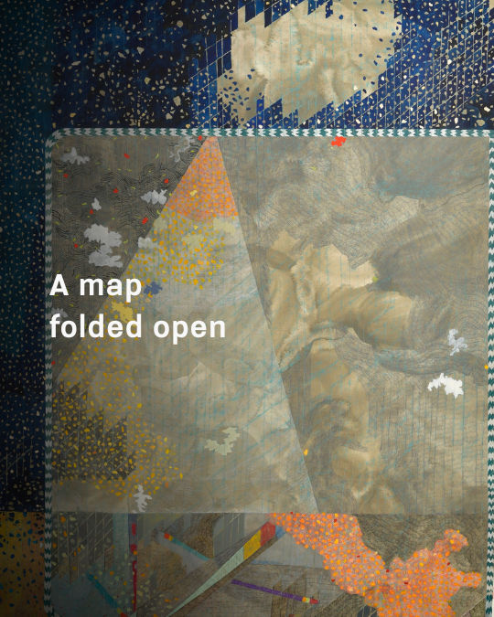A map folded open