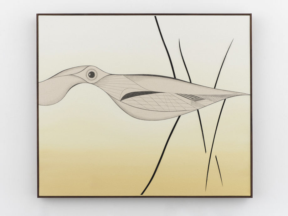 Anthony Miler, Not Titled, 2022, oil, acrylic, and graphite on canvas, framed: 29 1/2 x 34 1/2 in (74.9 x 87.6 cm). Courtesy the artist and CHART. Photo by Elisabeth Bernstein.