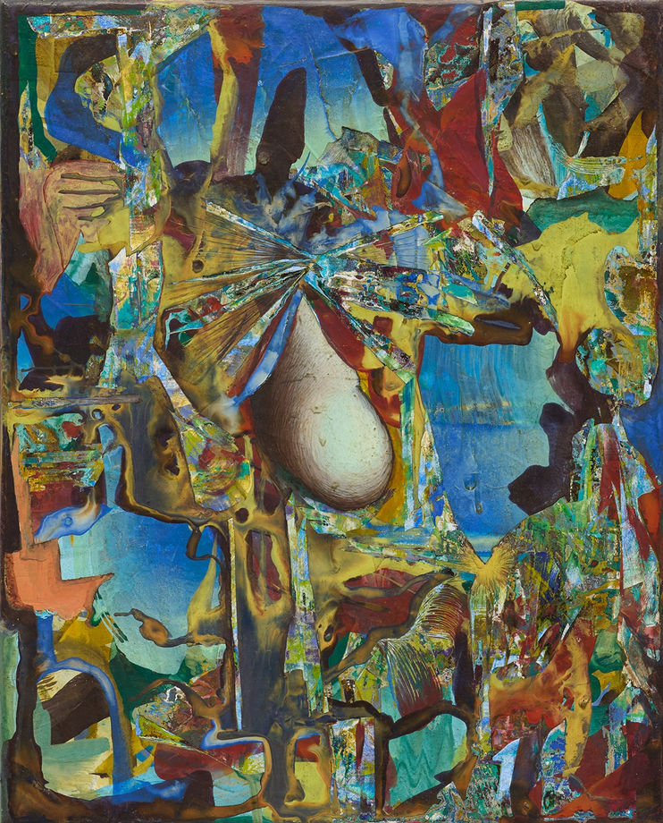 the pear, 2025, egg tempera on marble dust ground, 10 x 8 in / 25.4 x 20.3 cm