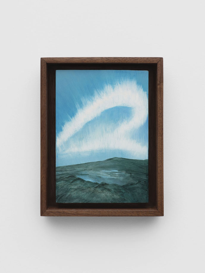 Angela Lane, White Aurora, 2024, Oil on birch plywood, 17.3 x 13.03 cm