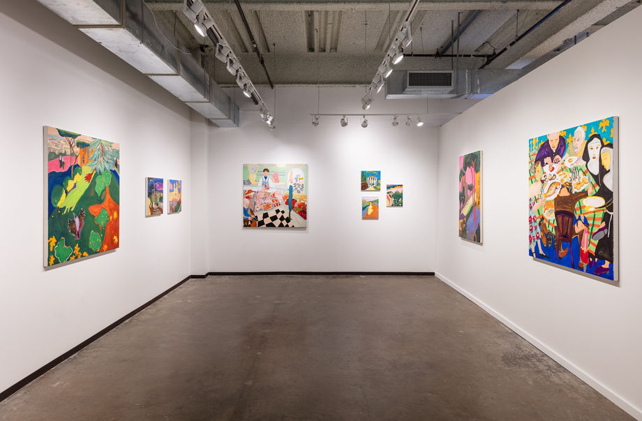 Installation view of Cristin Tierney Gallery: Booth F16 at Dallas Art Fair (Fashion Industry Gallery, Dallas, TX, April 4-7, 2024). Photograph by Silvia Ros.