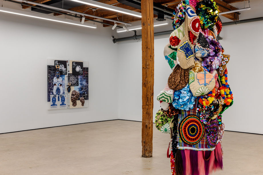 Installation view of Thus Masked, the World Has a Language. Courtesy of Mariane Ibrahim (Chicago, Paris, Mexico City)