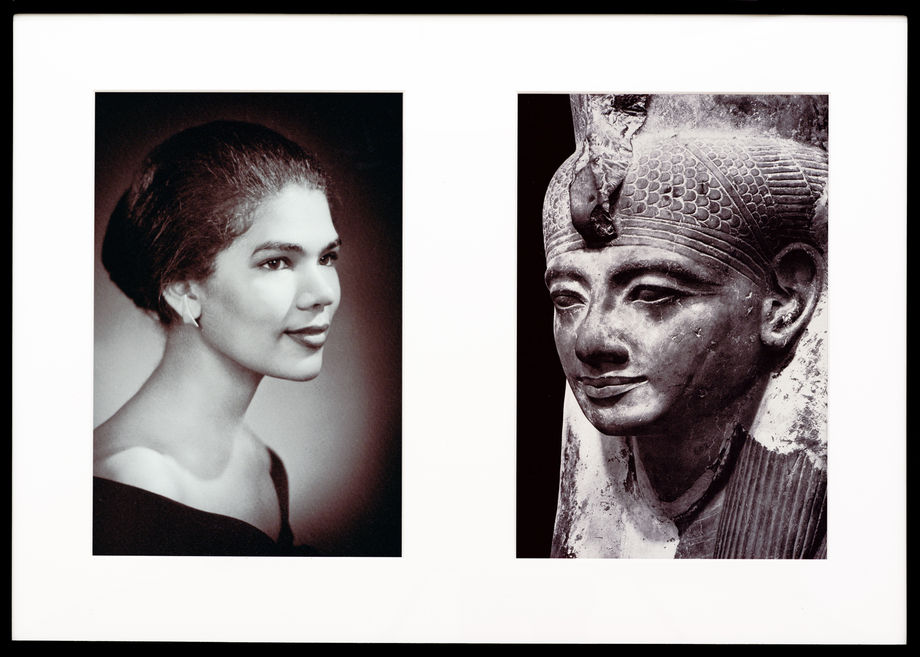 Lorraine O’Grady, “Miscegenated Family Album (Sisters IV), L: Devonia's sister, Lorraine; R: Nefertiti's sister, Mutnedjmet,” 1980/1994. Courtesy of the Lorraine O’Grady Trust and Mariane Ibrahim (Chicago, Paris, Mexico City) ©️ 2025 Lorraine O’Grady/Artist Rights Society (ARS), New York