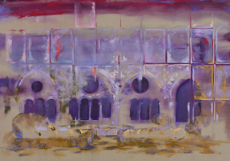 Djabril Boukhenaïssi, Le cloître de Fontfroide, 2025. Photo Fabrice Gousset. Courtesy of the Artist and Mariane Ibrahim.