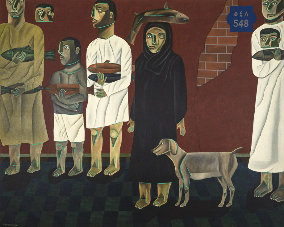 Salah Elmur, The Road to the Fish Market, 2024. Courtesy of the artist and Mariane Ibrahim.