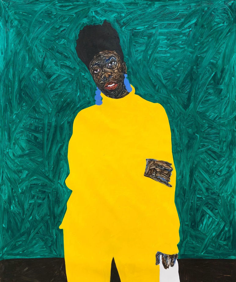 Amoako Boafo, Cobalt Blue Earring, 2019. Courtesy of Mariane Ibrahim
