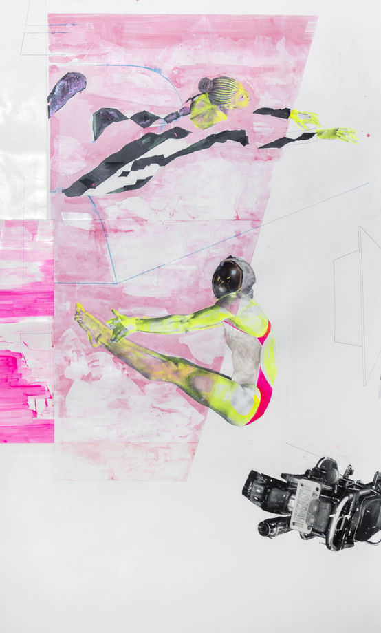 ruby onyinyechi amanze pink pool ada motorcycles,2021 Photo transfer, ink, pva coated papers Courtesy of Mariane Ibrahim