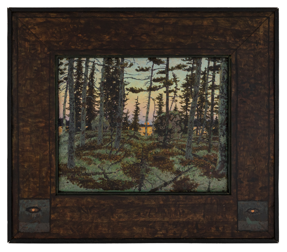 Owiiyawen' Enjii, 2025, oil on board, 13 x 15 inches, including artist's hand painted frame