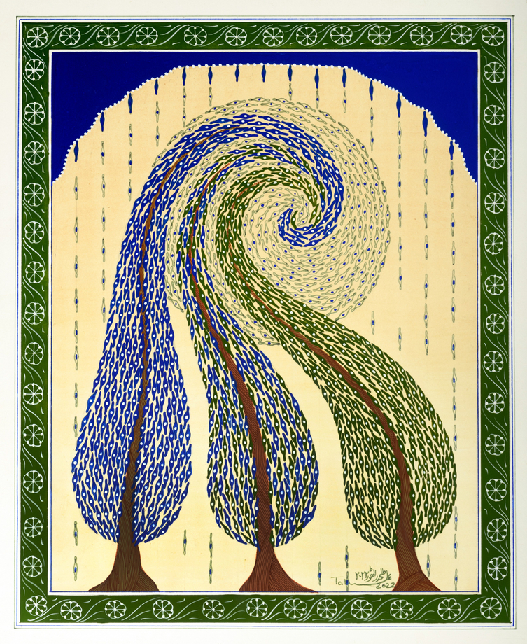 Talha Rathore, Solace I, 2022,&nbsp;Gouache, tea stain and archival pen on wasli paper,&nbsp;11 &frac12; x 9 &frac14; in (29.2 x 23.5 cm), RATTA037