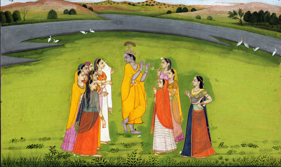 ILLUSTRATION TO THE GITA GOVINDA: KRISHNA AND THE GOPIS, THE CHARMING FLAUTIST