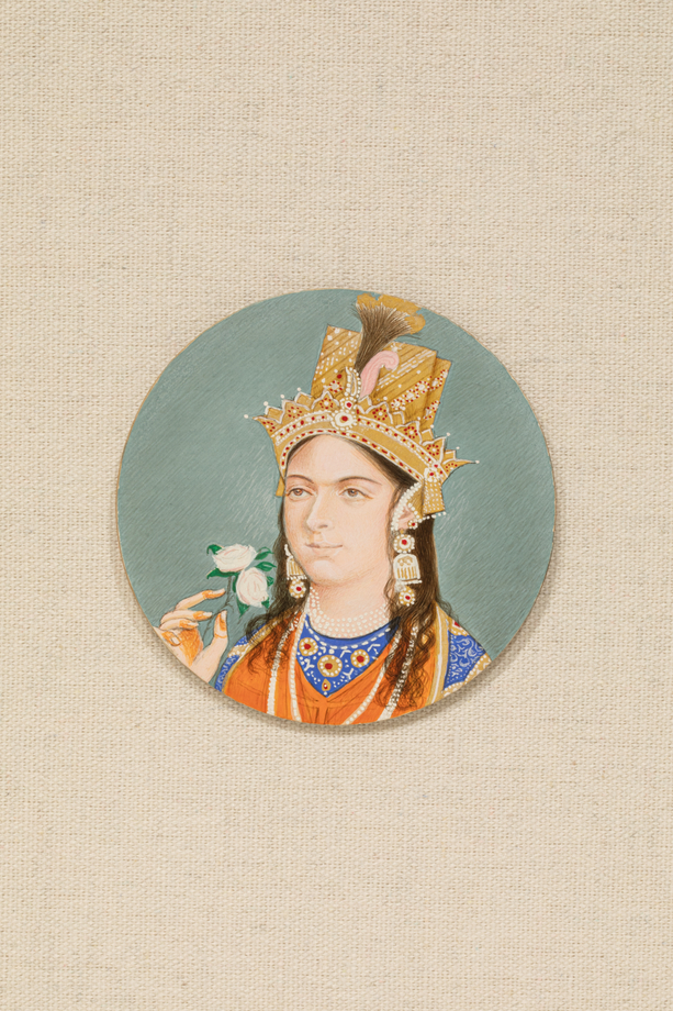 Hasnat Mehmood, Double Think (2), 2021,&nbsp;Gouache and gold on wasli paper, 3 in diameter each (7.6 cm diameter each), MEHHA008