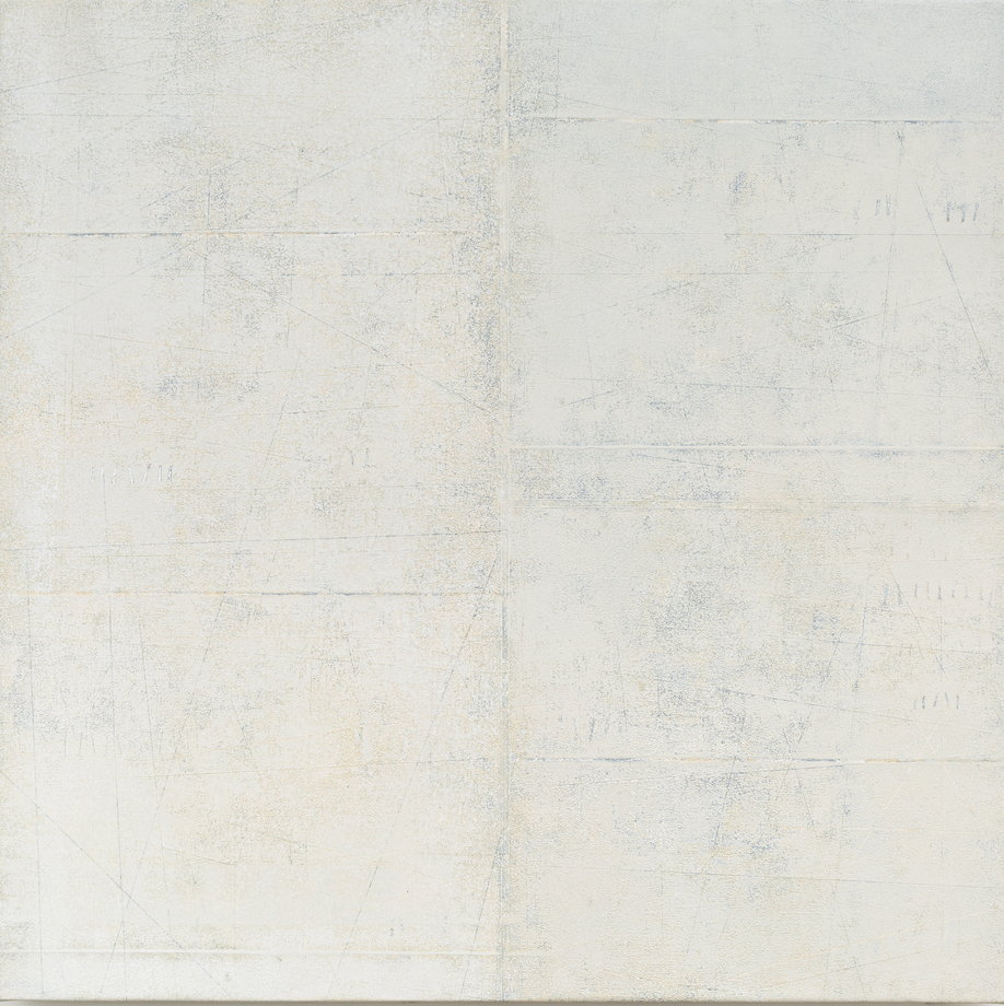 Sheetal Gattani, Untitled (Veiled Intervals), 2024, Acrylic on canvas, 36 x 36 in (91.4 x 91.4 cm), GATSH042