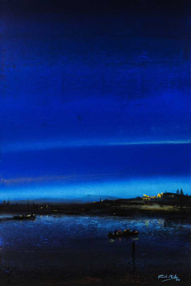 Paresh Maity, Cosmic Canopy, 2025, Oil and acrylic on canvas, 72 x 48 in (182.9 x 121.9 cm), MAIPA181