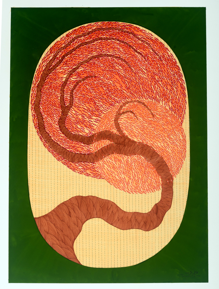 Talha Rathore, Exuberance I, 2022,&nbsp;Gouache, tea stain and archival pen on wasli paper,&nbsp;22 ⅛ x 16 in (56.2 x 40.6 cm), RATTA033