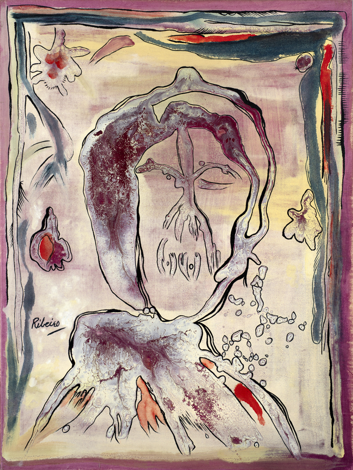 Lancelot Ribeiro, Head of a Poet / The Poet, c.1966, Oil and Polyvinyl acetate on PVA-based canvas, 43 ⅞ x 32 ⅞ in (111.5 x 83.5 cm), RIBLA057