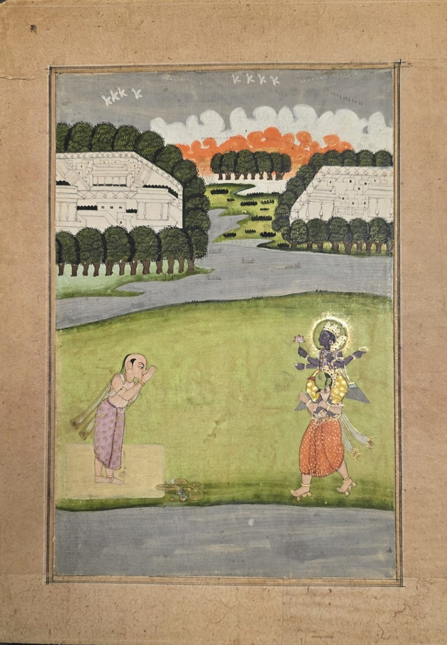 VISHNU AND GARUDA APPROACH AN ASCETIC