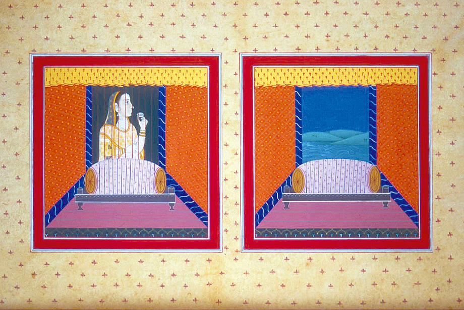 Talha Rathore,&nbsp;Emancipation, 1993,&nbsp;Gouache on wasli, 17 x 10 &frac12; in (43.2 x 26.7 cm), RATTA042