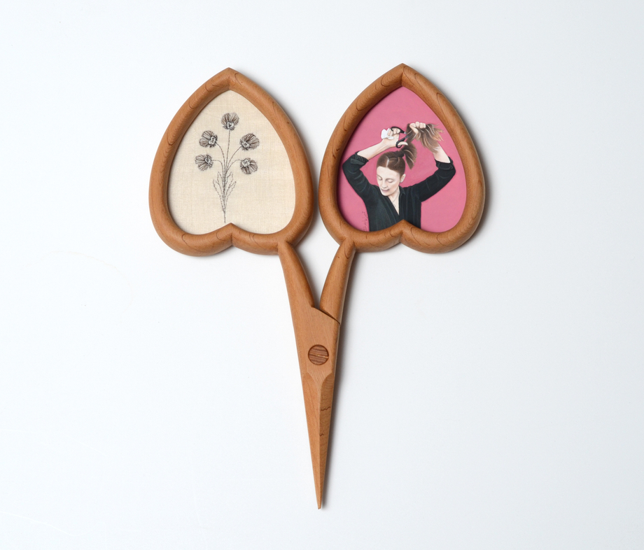 Humaira Abid, WOMEN, LIFE, FREEDOM - II, 2025,&nbsp;Pine, pigments on handmade wasli paper, museum acrylic, silk embroidered with human hair,&nbsp;12 &frac14; x 9 x 1 in (31.1 x 22.9 x 2.5 cm), ABIHU002