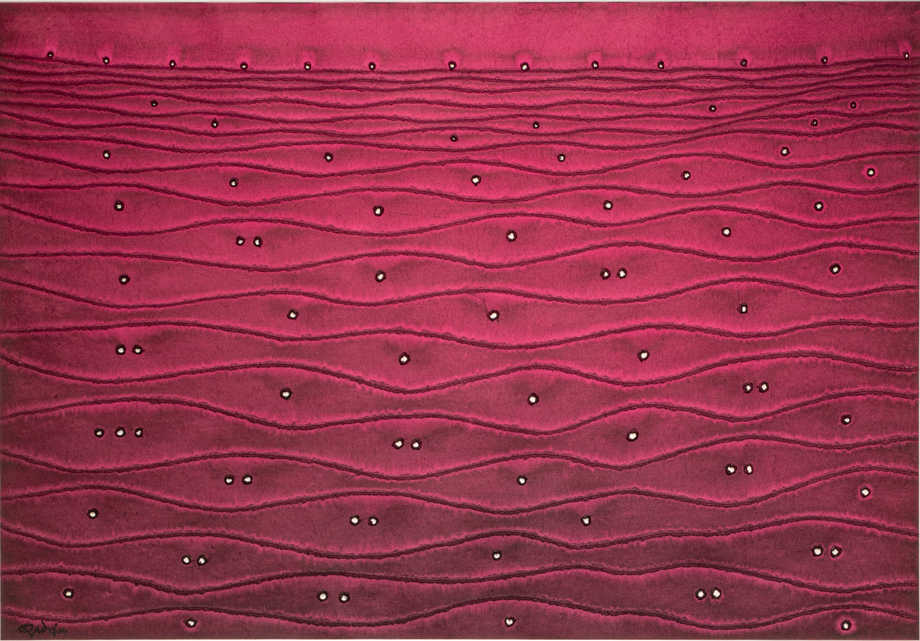 Sohan Qadri, Untitled, 2004, Ink and dye on paper, 27 ½ x 39 ½ in (69.9 x 100.3 cm), QADSO029
