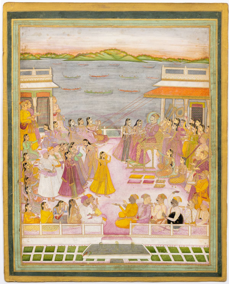 PHĀLGUNA COURT FESTIVITIES ON A LAKESIDE PALACE TERRACE