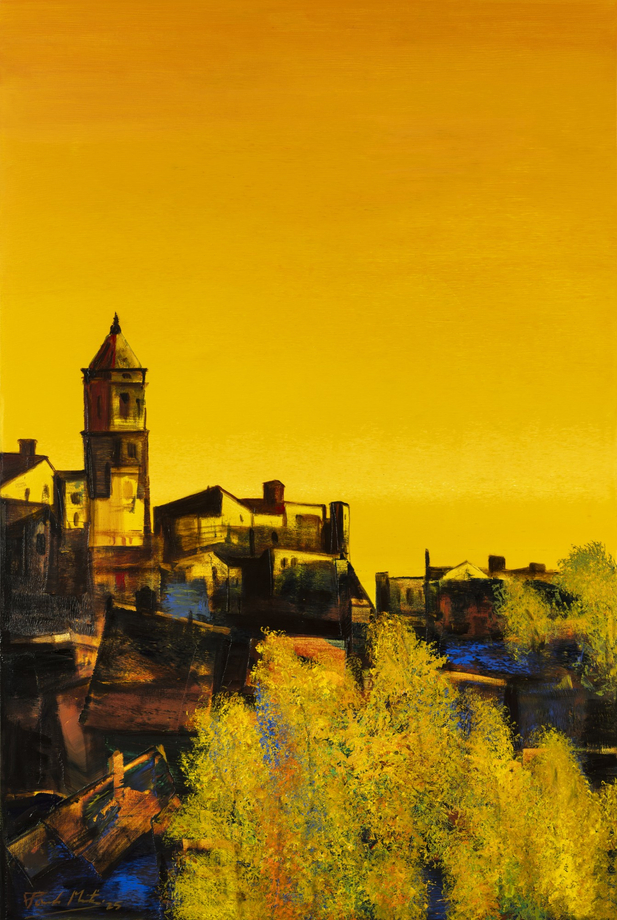 Paresh Maity, The Autumn, 2025, Oil and acrylic on canvas, 72 x 48 in (182.9 x 121.9 cm), MAIPA183