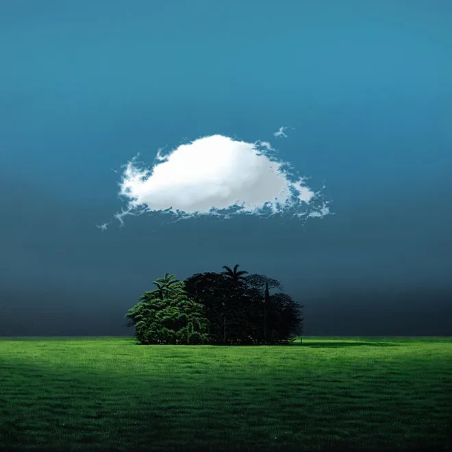 Detail from artist Maikel Martinez's "Ritos y Silencios" oil on canvas painting