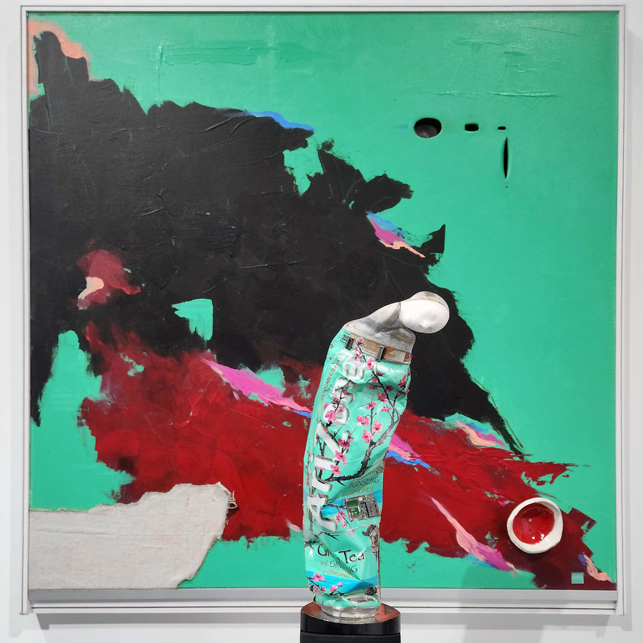 Detail from "Renascita I" mixed media artwork by Oriano Galloni