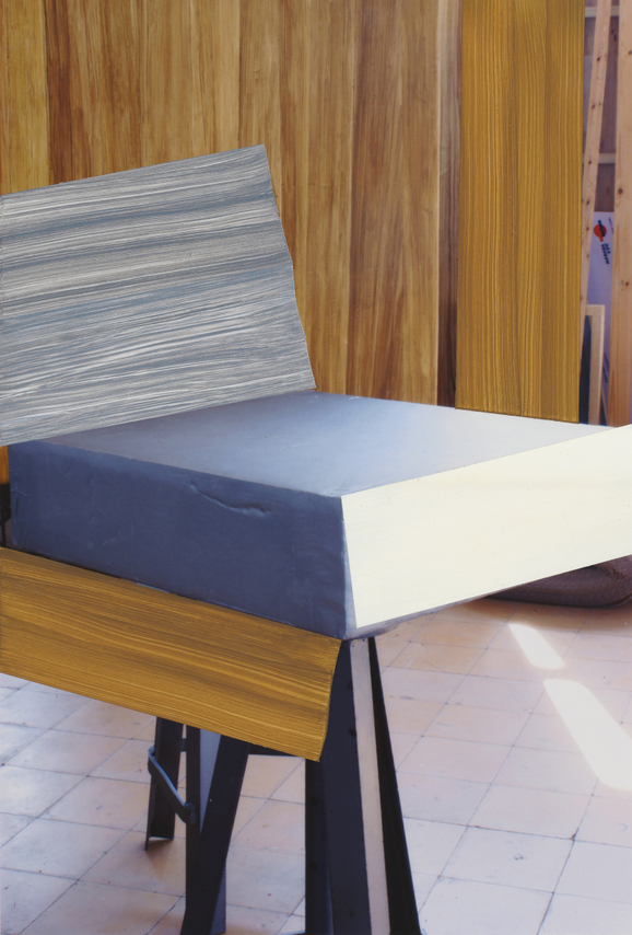 Pello Irazu, Modes of Reality 2, 2025. Acrylic paint on photograph, 15 3/4 x 10 inches.