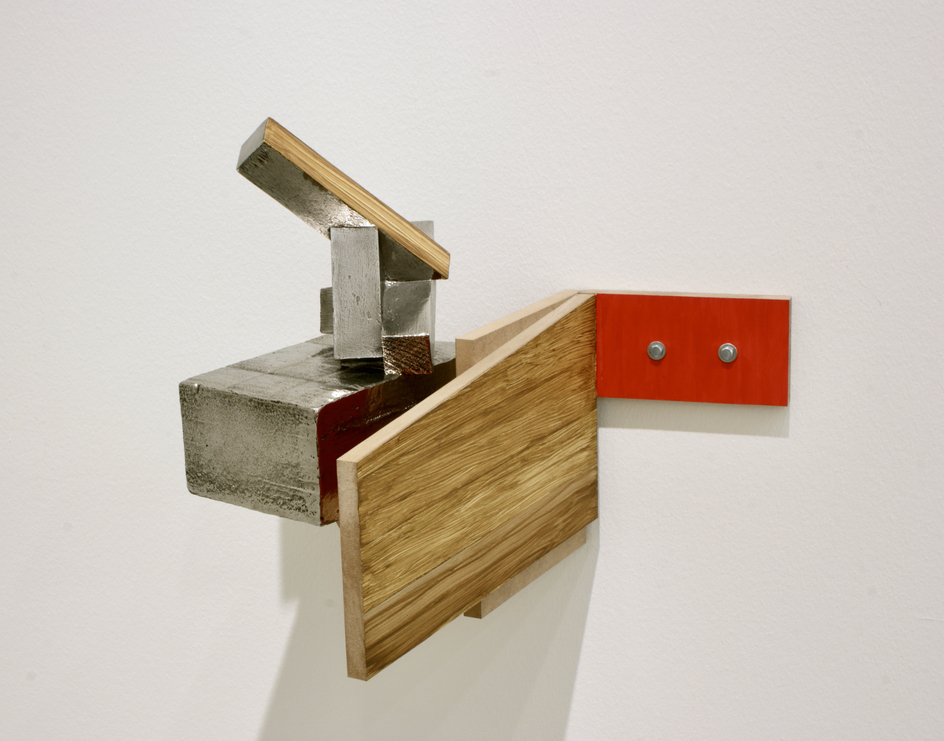 Pello Irazu,&nbsp;La palabra, 2012. Cast stainless steel on masonite structure partly painted, 17 3/4 x 18 x 16 1/8 inches.