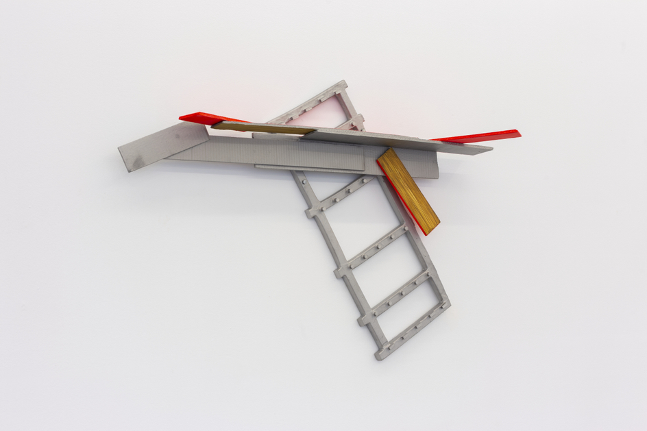 Pello Irazu, Mimetic processes 2 (Lay lady lay), 2025. Cast aluminium structure partly painted, 30 3/4 x 42 1/2 x 11 3/4 inches.