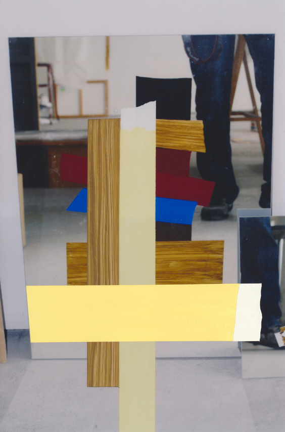 Pello Irazu, Metareal Spaces 2, 2025. Acrylic paint on photograph, 15 3/4 x 10 inches.