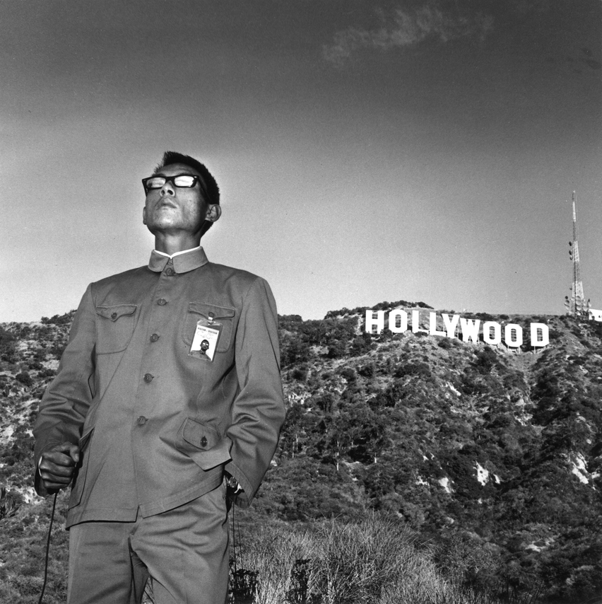 Tseng Kwong Chi,&nbsp;Hollywood, California, from the series East Meets West, 1979. Gelatin silver print, image: 15 x 15 inches, frame: 24 x 24 inches.