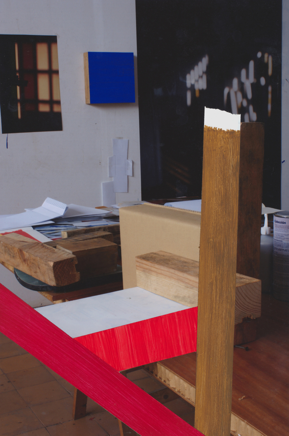 Pello Irazu, Causal Correlation 2, 2025. Acrylic paint on photograph, 12 3/4 x 8 1/2 inches.