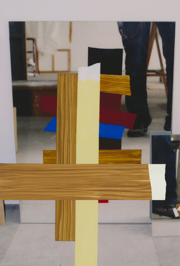 Pello Irazu, Metareal Spaces 1, 2025. Acrylic paint on photograph, 15 3/4 x 10 inches.